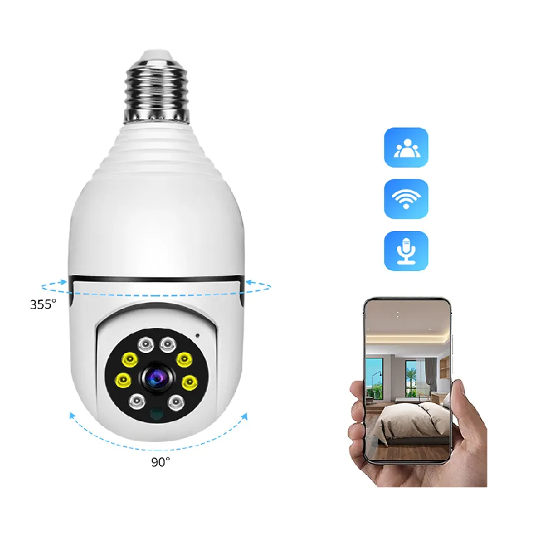 Cámara De Seguridad IP Tipo Ampolleta 360°