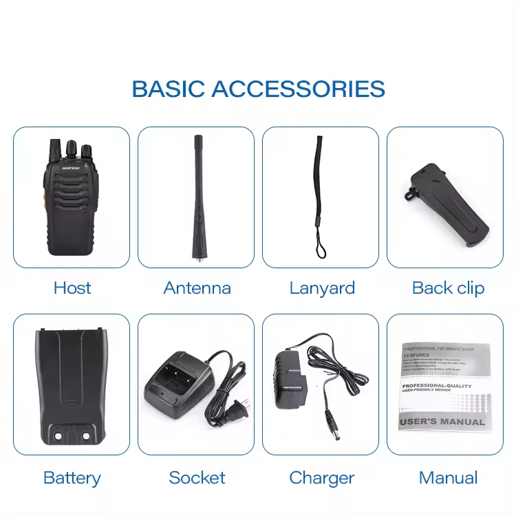 Pack X 2 Radios Transmisor Walkie Talkie Baofeng 888s