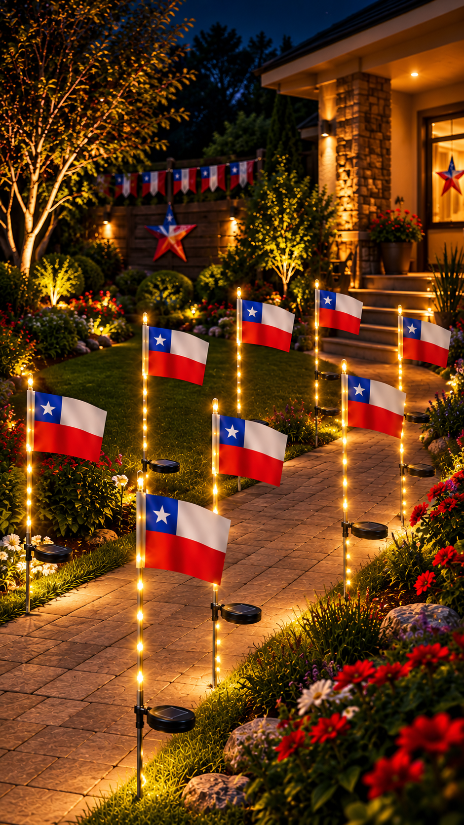 Pack 4 Luces Solares de Jardín Estaca Luz Cálida 63 cm