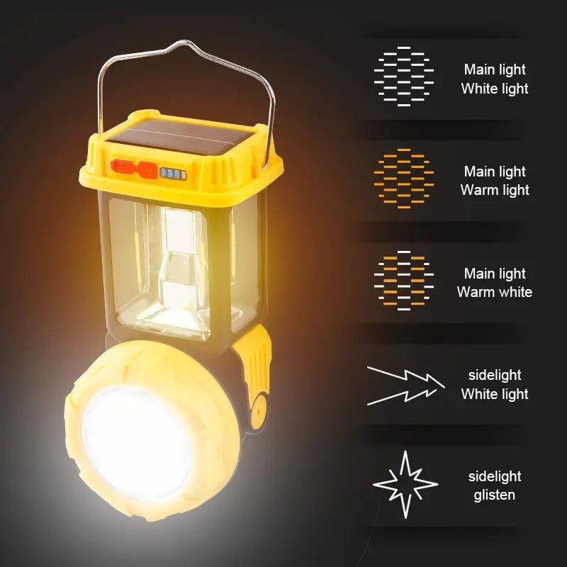 Luz De Camping Solar Portátil Multifuncional Angulo 180°