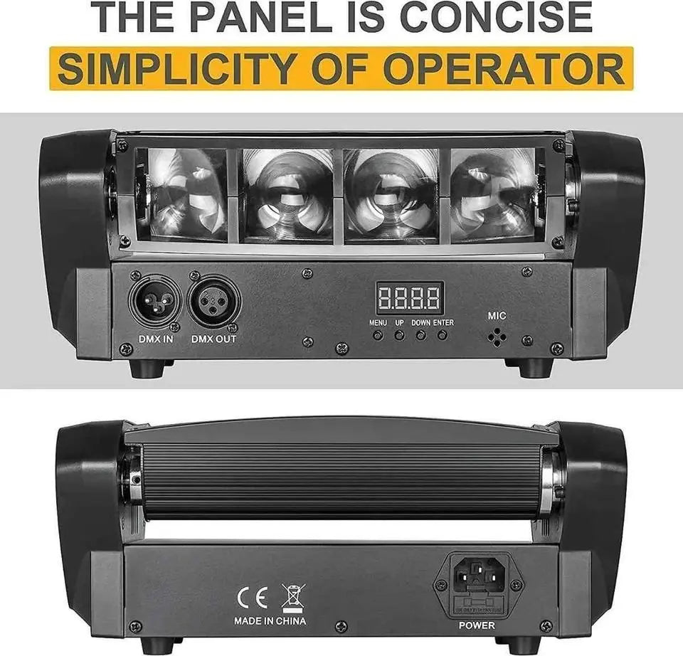 Cabeza Movil Led Spider Beam Luz Discoteca Rgbw Dmx 8x3w