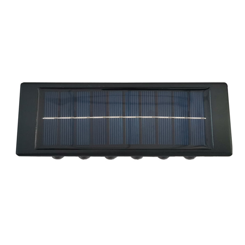 Pack De 2 Foco Aplique De Muro Solar 12 Led Cálida Estructura Negro