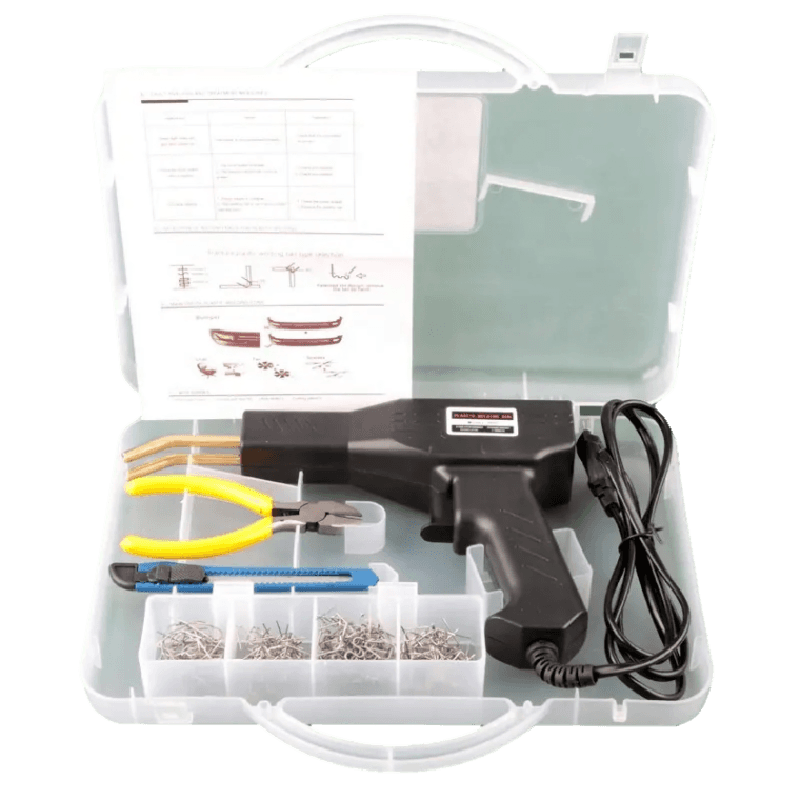 MÁQUINA DE SOLDAR PLÁSTICO / GRAPADORA CON KIT DE ACCESORIOS 200 UNDS.