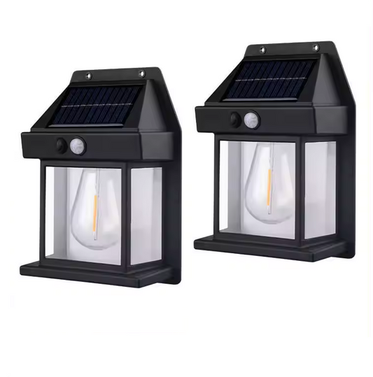 Pack X2 Lampara Solar Led Aplique Sensor De Movimiento 3500k