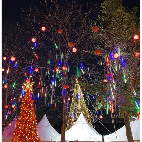 LUZ SOLAR NAVIDEÑA LED  LLUVIA DE METEOROS