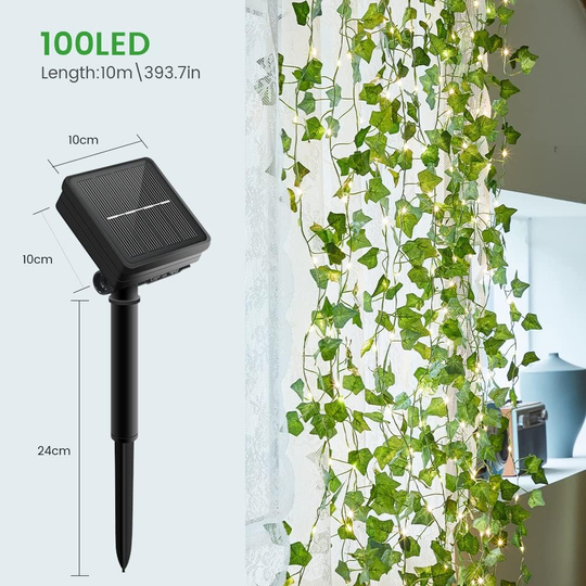 LUZ SOLAR CÁLIDA TIPO CORTINA DE HOJAS