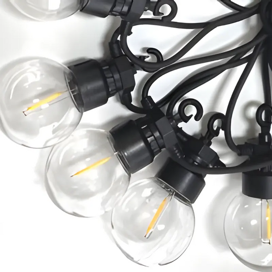 GUIRNALDA SOLAR AMPOLLETAS LED LUZ CÁLIDA 3500K