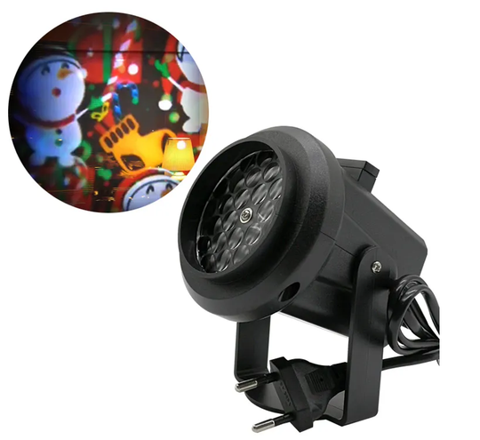 Proyector Led Navidad Decoración 4 Tarjetas Diseños Variados