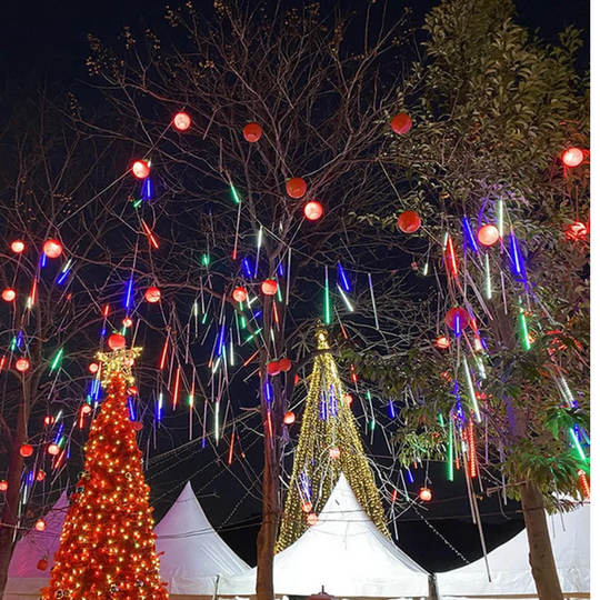 LUZ SOLAR NAVIDEÑA LED  LLUVIA DE METEOROS