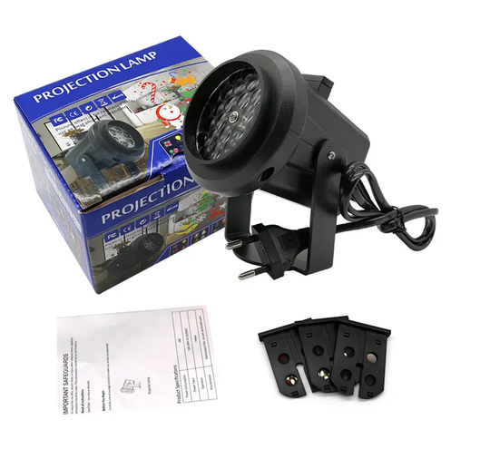 Proyector Led Navidad Decoración 4 Tarjetas Diseños Variados