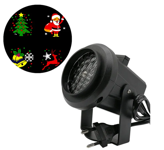 Proyector Led Navidad Decoración 4 Tarjetas Diseños Variados