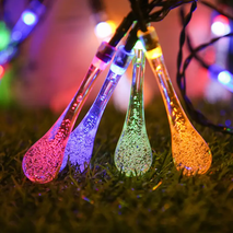 LUZ SOLAR NAVIDEÑA LED ESTILO HOJAS Y GOTAS