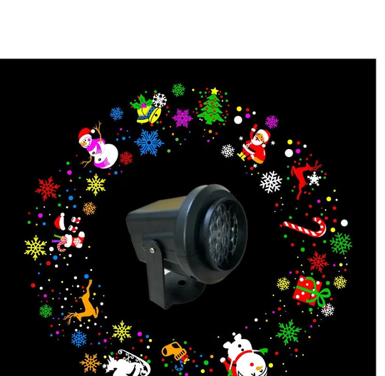 Proyector Led Navidad Una Tarjeta Reno Muñeco De Nieve Trineo