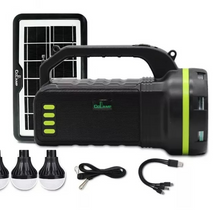 KIT SOLAR DE CAMPING RADIO BLUETOOTH, LINTERNA Y AMPOLLETAS