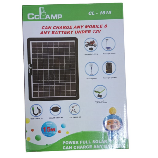 CARGADOR PANEL SOLAR 15W MULTIFUNCIONAL 16V
