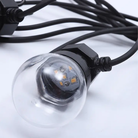 GUIRNALDA SOLAR AMPOLLETAS LED LUZ CÁLIDA 3500K