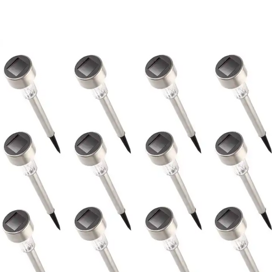 PACK X 12 ESTACAS SOLARES DE CAMINO PARA JARDIN IMPERMEABLES
