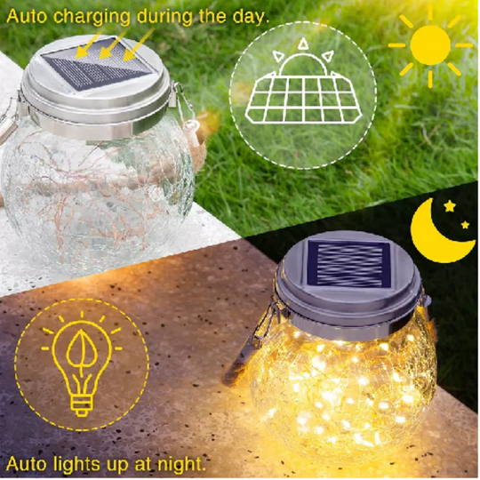 PACK 2 UNDS LÁMPARA SOLAR DE MESA / COLGANTE ESTILO FAROL CON HADAS LED