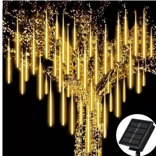 LUZ SOLAR NAVIDEÑA LED  LLUVIA DE METEOROS
