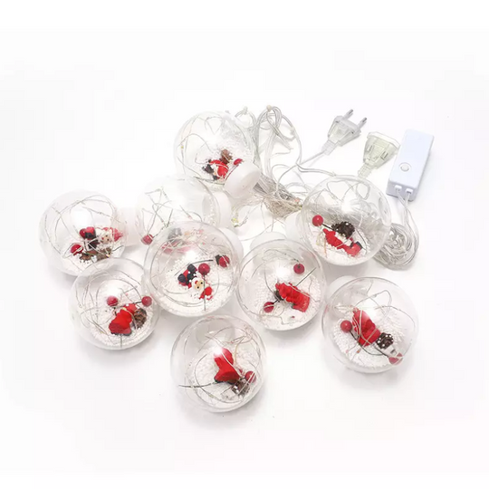 LUZ SOLAR NAVIDEÑA LED CORTINA ESFERA LUZ CALIDA