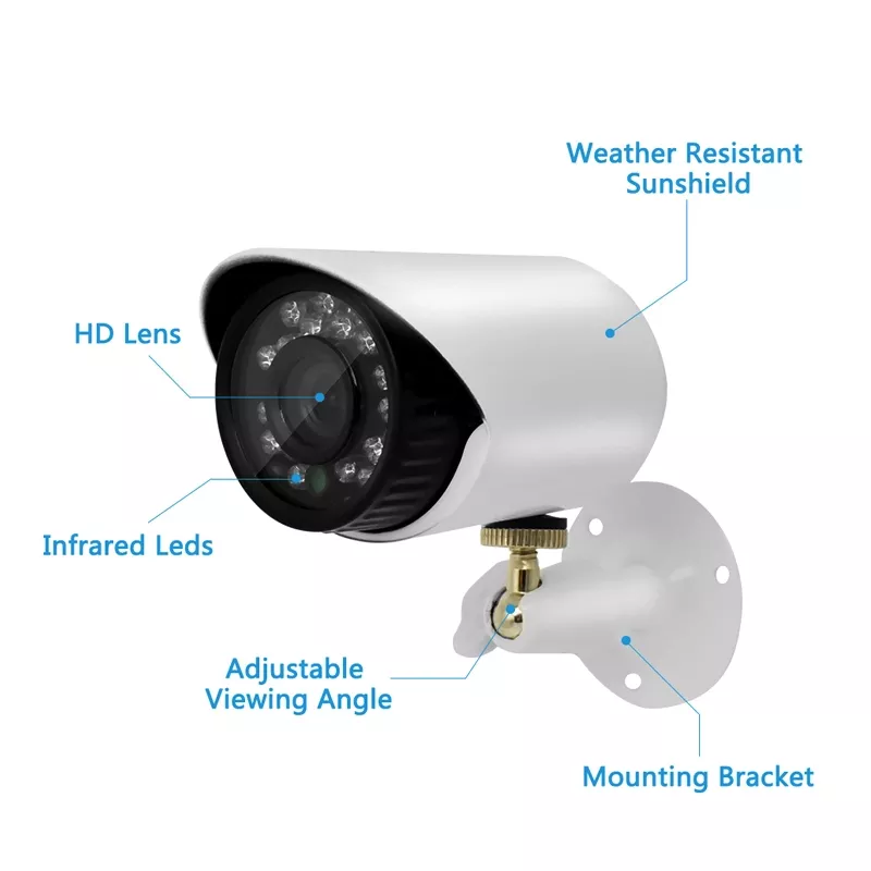 KIT CIRCUITO CERRADO 4 CAMARAS AHD EXTERIOR FULLHD 1080P