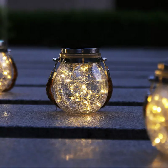 PACK 2 UNDS LÁMPARA SOLAR DE MESA / COLGANTE ESTILO FAROL CON HADAS LED