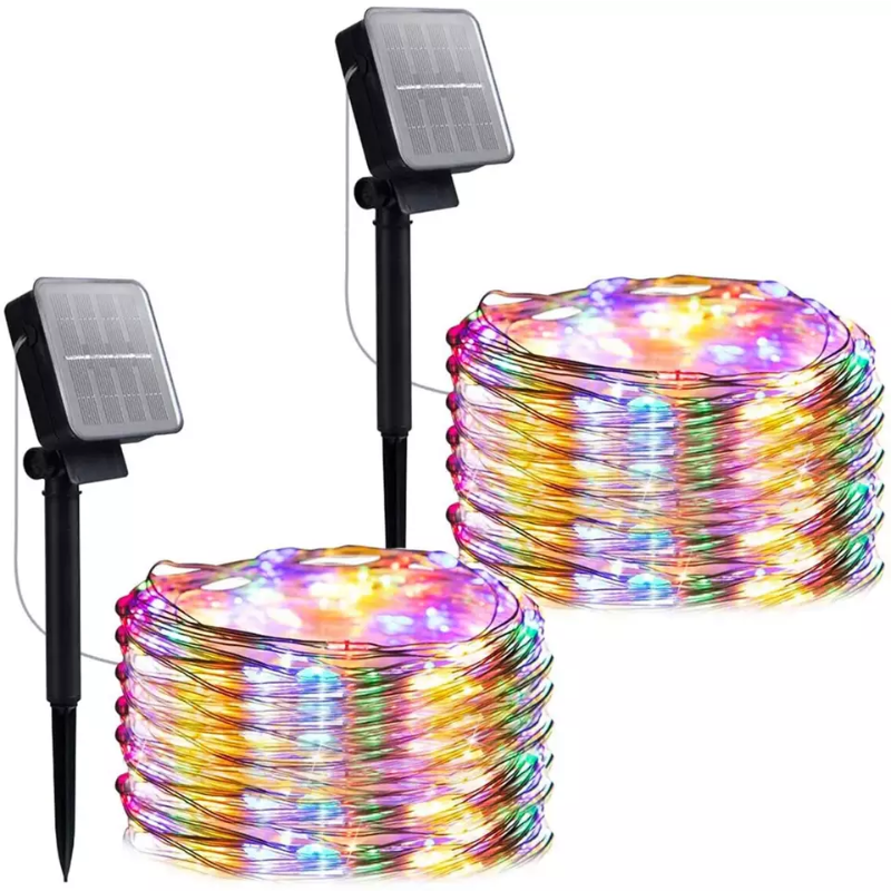 PACK X2 LUCES SOLAR HADA 10/20/30MTS CÁLIDO / MULTICOLOR