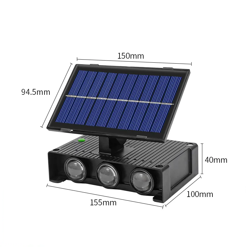 Foco Solar Aplique Bidireccional 6 LED Luz Calida