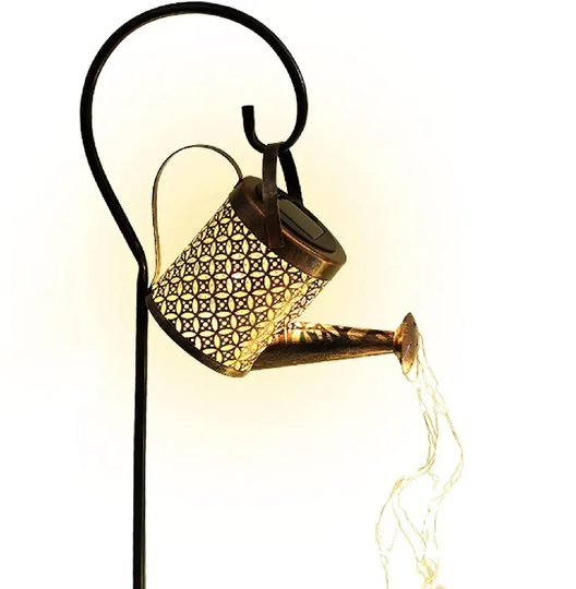 LUZ SOLAR LED CÁLIDA ESTILO REGADERA CON LUCES HADAS PARA JARDIN