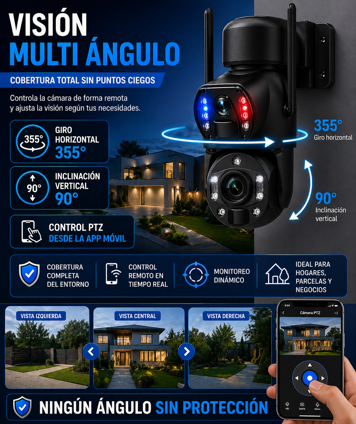 Cámara Seguridad Solar 4g AOV 24/7 Ptz 6mpx Visión Nocturna