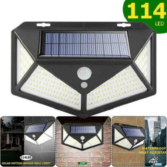 PACK X 4 FOCO SOLAR APLIQUE 114 LED