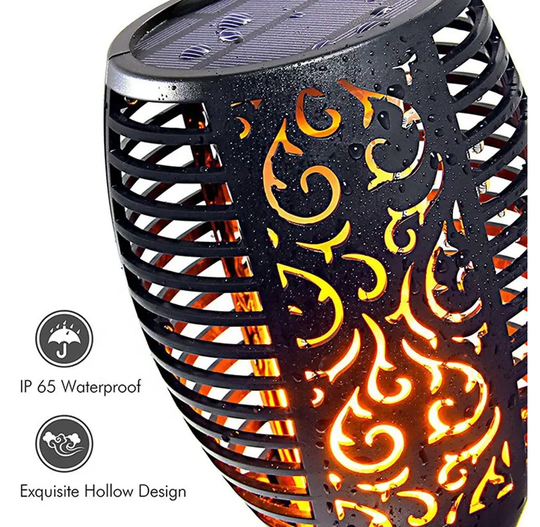 Pack X2 Estaca Solar Antorcha Fuego Impermeable Decoración