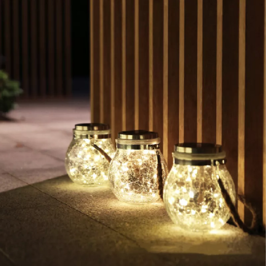 PACK 2 UNDS LÁMPARA SOLAR DE MESA / COLGANTE ESTILO FAROL CON HADAS LED