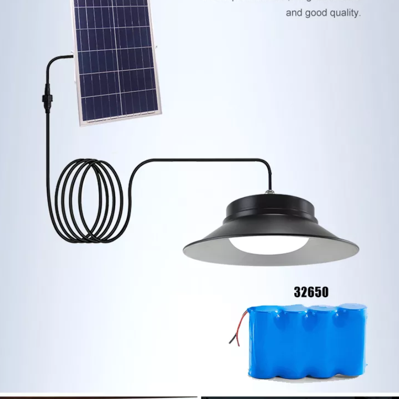 FOCO SOLAR TIPO CAMPANA 50W / BATERIA LiFePo4 10AH