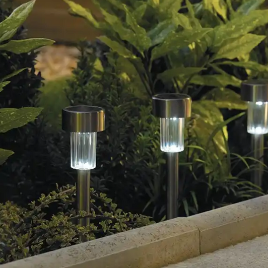 PACK X 12 ESTACAS SOLARES DE CAMINO PARA JARDIN IMPERMEABLES