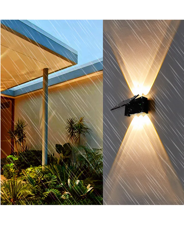 Foco Solar Aplique Bidireccional 6 LED Luz Calida