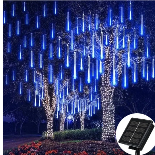 LUZ SOLAR NAVIDEÑA LED  LLUVIA DE METEOROS