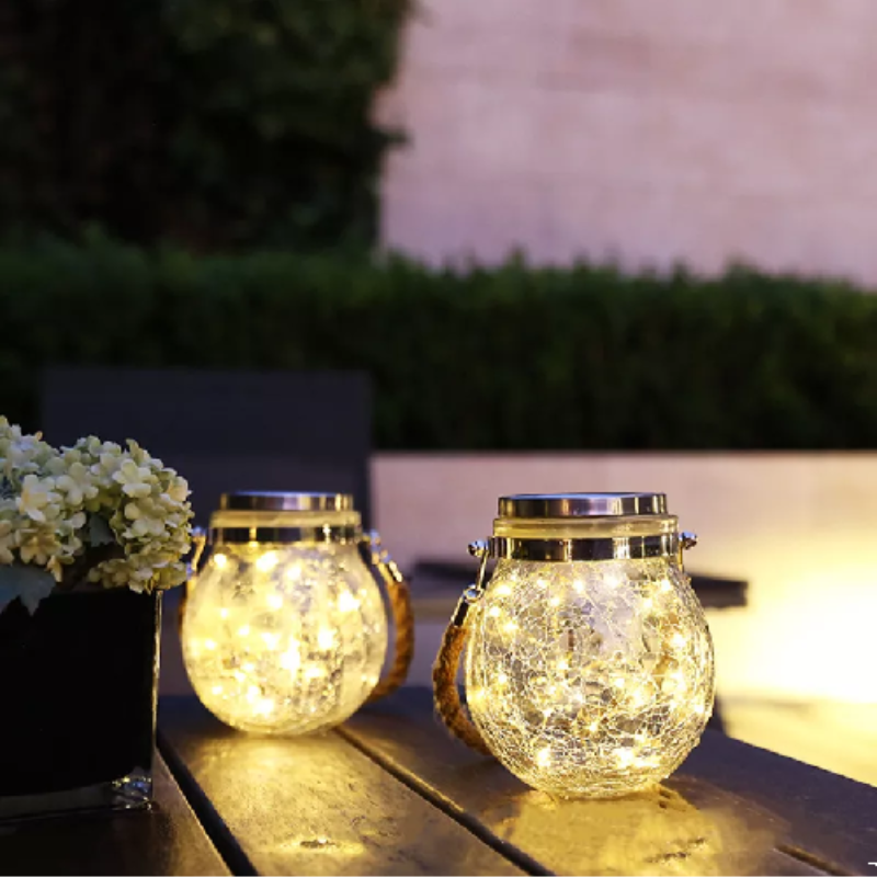 PACK 2 UNDS LÁMPARA SOLAR DE MESA / COLGANTE ESTILO FAROL CON HADAS LED