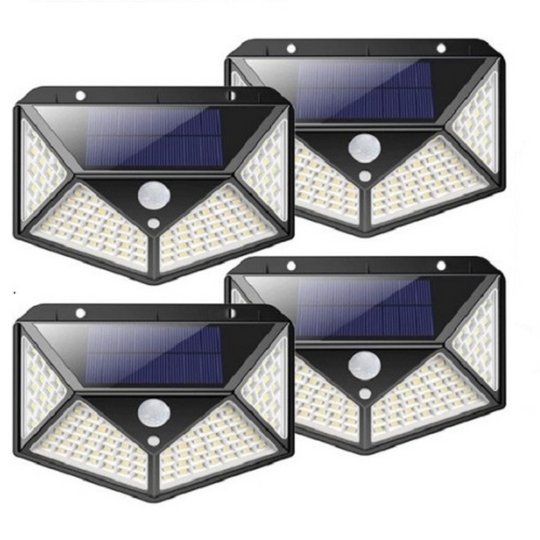 PACK X 4 FOCO SOLAR APLIQUE 100 LED