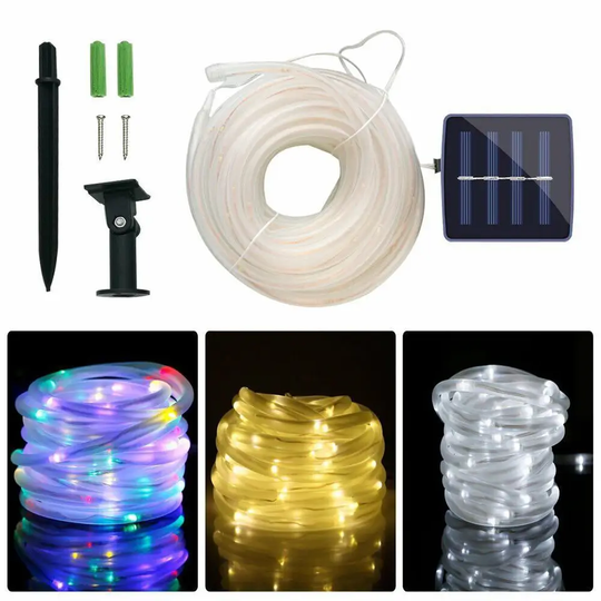LUZ SOLAR LED MANGUERA IMPERMEABLE HADAS 5 MTS.