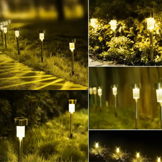 PACK X 12 ESTACAS SOLARES DE CAMINO PARA JARDIN IMPERMEABLES