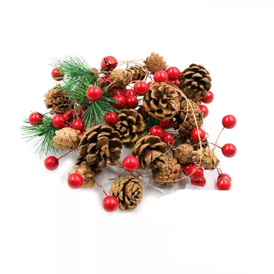 LUZ ELÉCTRICA USB NAVIDEÑA TIPO GUIRNALDA CONO DE PINO 20 LED