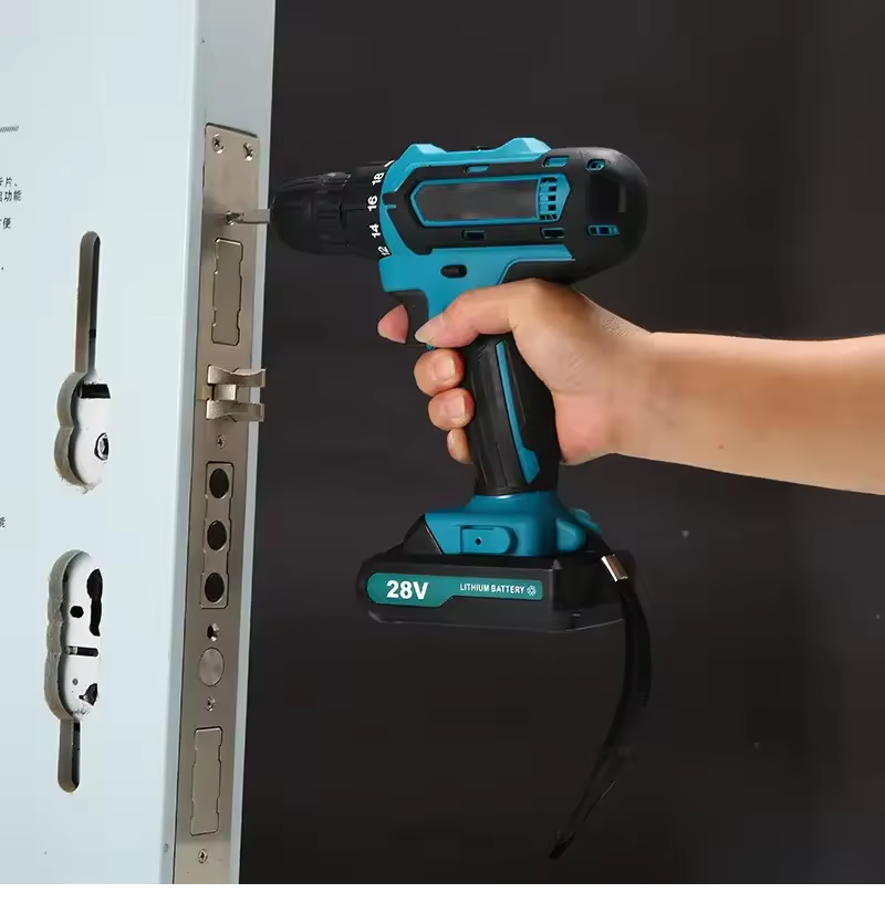 Taladro Percutor Inalámbrico 24 Piezas + 2 Baterías 3ah Turquesa 60hz