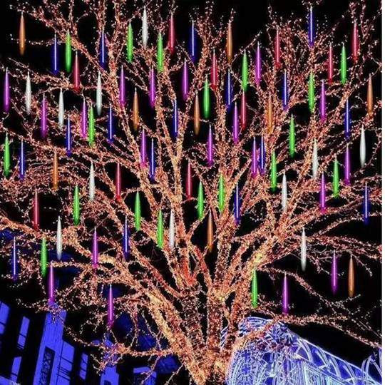 LUZ SOLAR NAVIDEÑA LED  LLUVIA DE METEOROS