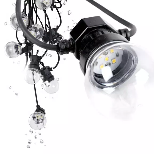 GUIRNALDA SOLAR AMPOLLETAS LED LUZ CÁLIDA 3500K