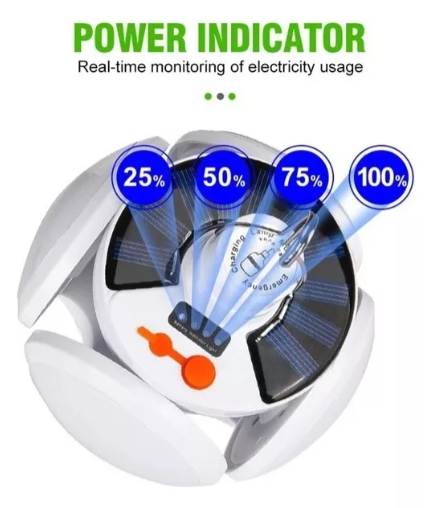 Ampolleta Solar Led De Emergencia Recargable / 40 W Color De La Luz Blanco Frío