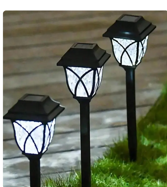 Pack 6 Faroles Solares LED de Estaca 6000K para Jardín y Sendero