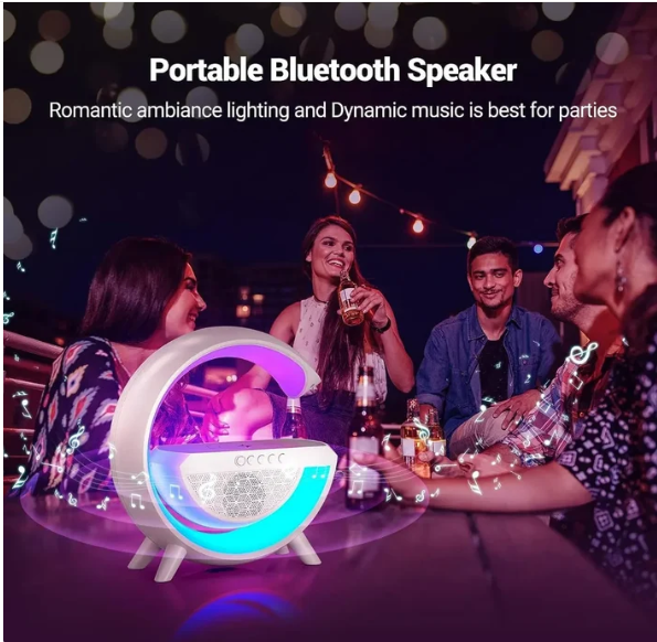 Lámpara De Mesa Con Altavoz Bluetooth Luz Inteligente Color