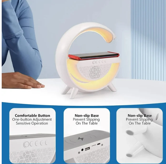 Lámpara De Mesa Con Altavoz Bluetooth Luz Inteligente Color