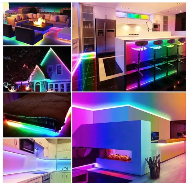 Cinta Neón LED Multicolor 5 m 12 V con App y Control Remoto